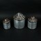 Vintage Farmhouse Style Galvanized Decorative Tin Silo Canister Set of 3